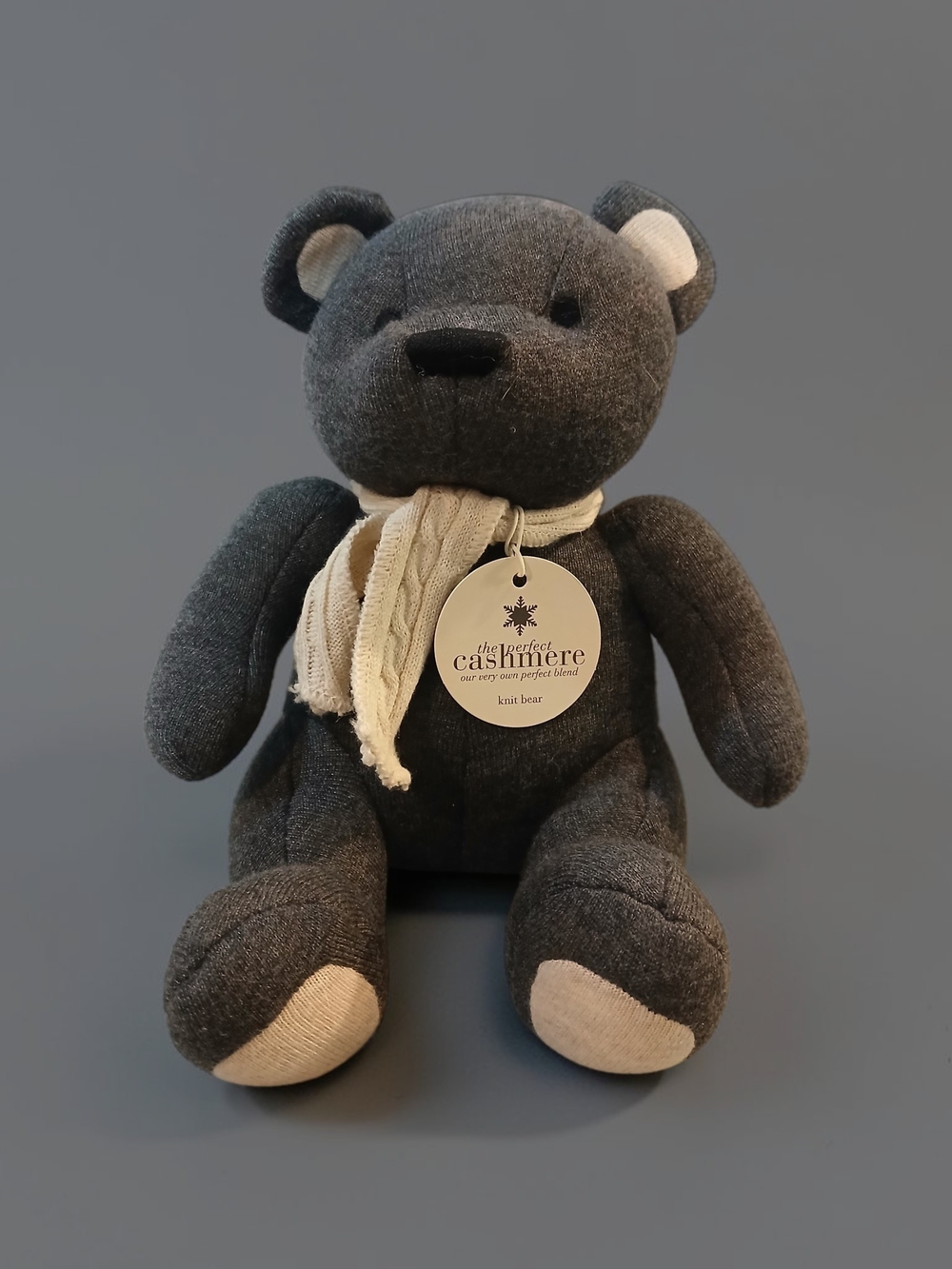 Bath & Body Works Gray Knit Bear with Cream Accents